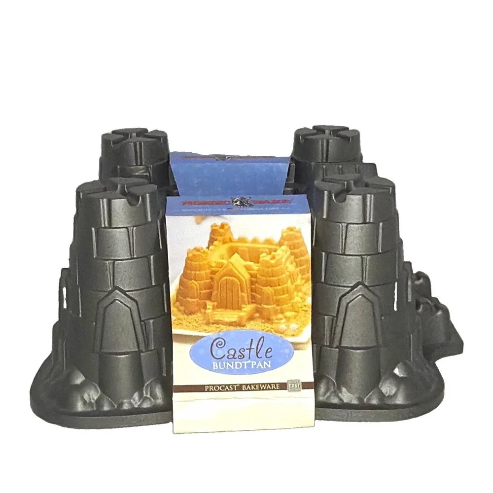 Nordic Ware Castle Bundt Pan 10 Cup Nonstick Aluminum Gray Mold 57724